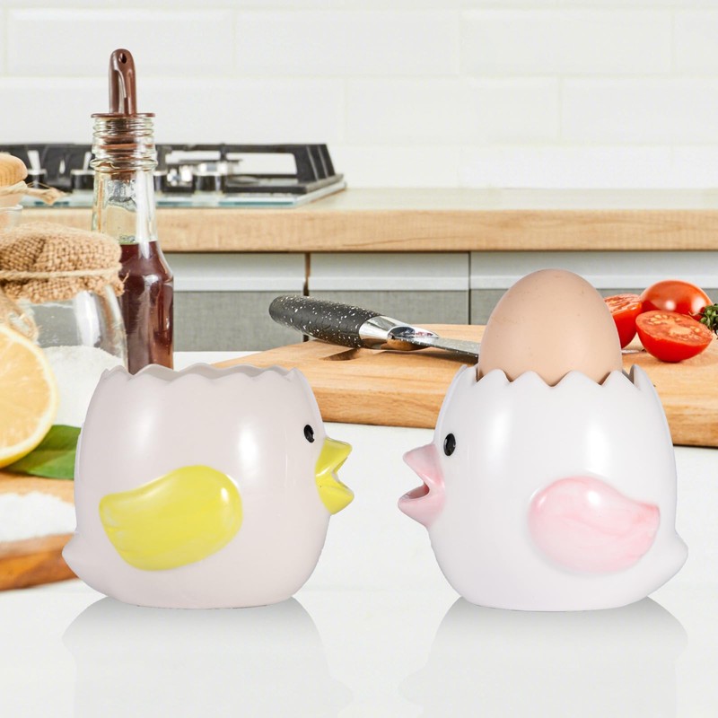 2 Pack Cute Egg Separator, Ceramics Vomiting Chicken Egg Yolk