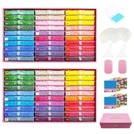 Lanzeyo Diamond Painting Storage Kit with 60 Large Lidded Clear Trays