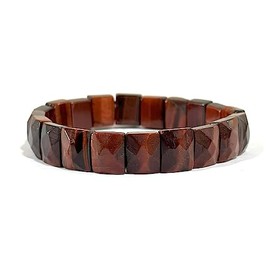 Wise Crystals Cut Stone Stretchy Crystal Stone Bracelets Choose Your Stone Healing Confidence Stones Health Wellbeing (Red Tiger Eye)
