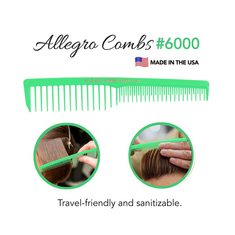 Allegro Combs 6000 Wide Tooth Vented Hair Combs - Set