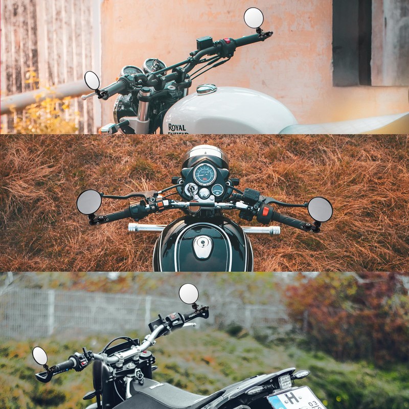 OFIG Motorcycle Mirrors for 7/8'' Handlebars, Adjustable Round Motorcycle Bar