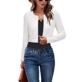 Newshows Cardigans for Women UK White Short Bolero Cropped Shrug for Dress Ladies Summer Cardigan
