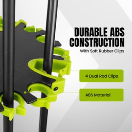 Hikeen Fishing Rod Holder, Fishing Pole Holders for Garage, Rod Rack Holds Up to 20 Rods with Rolling Wheels, Fishing Gear Equipment Storage Organizer, Fishing Gifts for Men