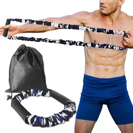 Archery Bow Trainer, 25 45 55 Lbs Archery Band Draw Exerciser Training, Rubber Strength Training Bands for Recurve Bow Compound Shooting Beginner Experts (Blue Camouflage - 55LBs for Advanced/Expert)