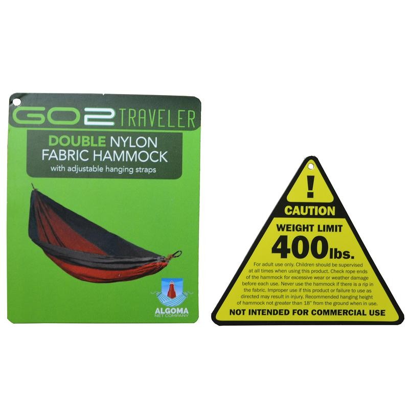 GO2 Traveler Nylon Hammock - Camping Hammock - Color: Orange/Navy