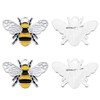 Pack of (x16) Silver Alloy Enamel Charms Honey Bee Craft