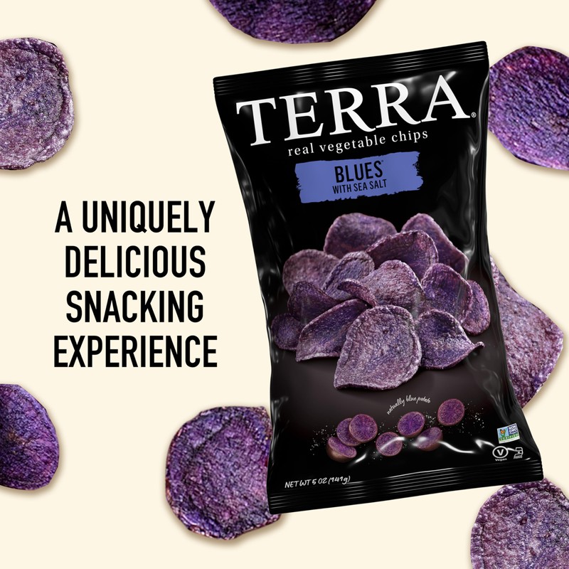 Terra Vegetable Chips, Blues Chips with Sea Salt, 5 Oz