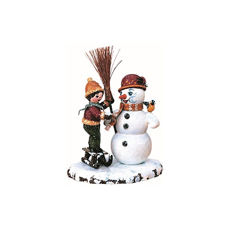 Kleine Figuren & Miniaturen Winterkinder Junge mit Schneemann - 11cm
