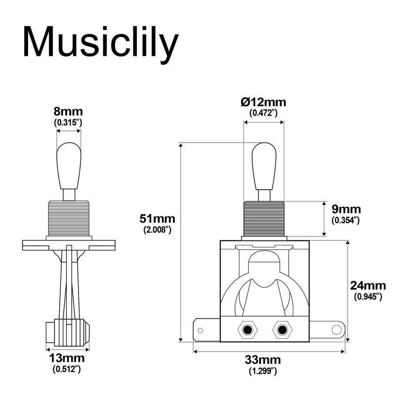 Musiclily Metric Guitar 3-Way Toggle Switch Pickup Switch LP Pickup