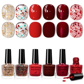 Jelly Nail Polish Set Dark Red Nail Polish Quick Air Dry Nail Polish Set DIY Gifts for Women 6 Colors