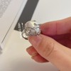 Irregular Pearls Women's Silver Ring, Open Adjustable Pearl Ring, Shiny