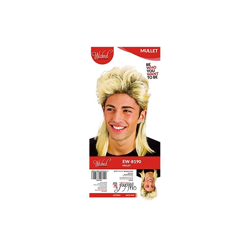Blonde Mullet Mens 80s Wig