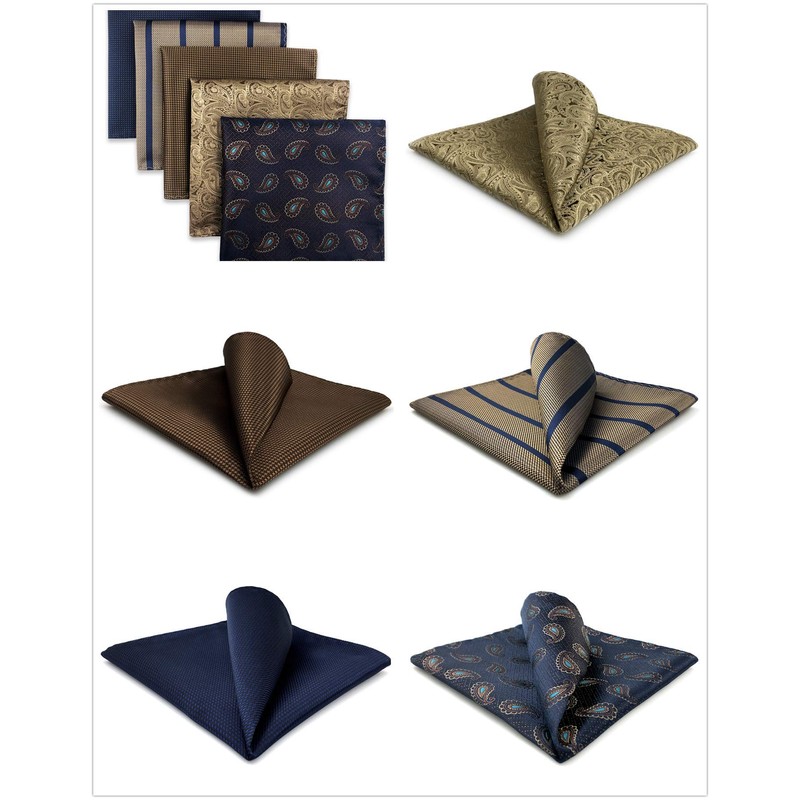 Shlax&Wing Pack of 5 Assorted Handkerchiefs for Men Square Size