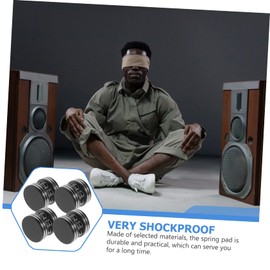 SHINEOFI 4Pcs Speaker Isolation Pad Set Spring Subwoofer Stand Pads for HiFi Audio Equipment Vibration Reduction Isolation Feet Easy Installation Black