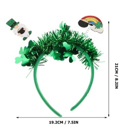 OATIPHO Shamrock Headband for St. Patrick's Day Irish Festival Accessory Elastic Green Headband Comfortable Satin for Women Men