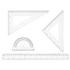 sourcing map 4pcs Triangular Ruler Set 30cm Plastic Metric Inch
