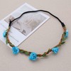 Allereyae Flower Hairband Blue Floral Hairbands Flower Crown Headband Floral