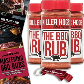 Killer Hogs The BBQ Rub Premium Barbecue Spice & Seasoning 3 pk (33 oz) + BBQ Guide & Bottle Opener (5 Items)!