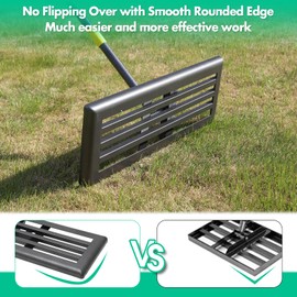 Lawn Leveling Rake, 6FT 26"x10" Leveling Rake with Smooth Rounded Edge, Heavy Duty Large Lawn Leveler for Landscaping, Yard Garden Golf Course, Soil Dirt Sand Leveling Tool