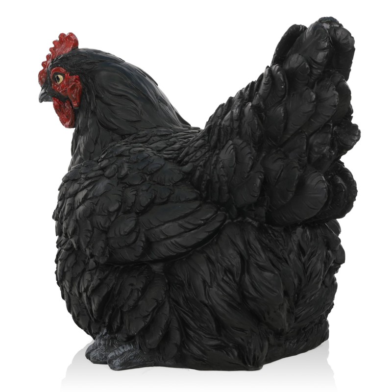 Alpine Corporation WFM100HH-BK Outdoor Rustic Resting Hen Garden Statue, 8"