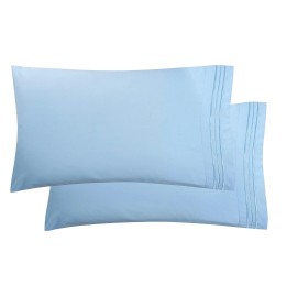 Elegant Comfort Aqua Blue Queen Size Pillowcase Luxury Soft Microfiber Bedding Set