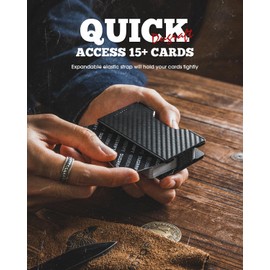 DUGRAFT Slim Wallet for Men Minimalist Metal Credit Card Holder RFID Blocking Front Pocket for 15+ Cards, Easily Removable Money & Cards, CF Twill, Slim