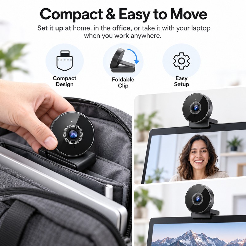 4K USB Webcam for Video Calls & Streaming – 8MP