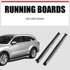 Running Boards Compatible with 2021 2022 2023 2024 Sorento, A Pair Side Steps and Black Silver Running Boards