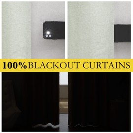 NICETOWN Sage Green 100% Blackout Linen Texture Curtains 84 inches Long, Thermal Insulated Full Blackout 2-Layer Lined Drapes, Energy Efficiency Window Draperies for Boy's Room (2 Panels, 42-inch W)