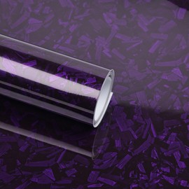 Lypumso Purple Forged Carbon Fiber Vinyl, Adhesive Wrap Roll for Full Car Wraps, Auto Interior Stickers Sheets Films Without Bubble for DIY Use 1ft x 10ft