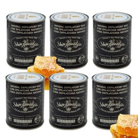 Sharonelle Soft Wax All Purpose Hair Removal Natural Depilatory Canned Wax for Sensitive Skin Canada-Made Melting Wax in Black color Canned Package (6PC, Honey)