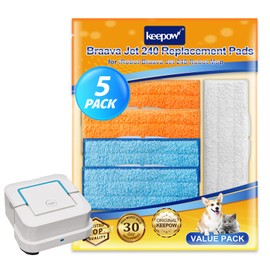 KEEPOW Braava Jet 240 Mop Pads Compatible with irobot Braava Jet 240 241 245 Robot Mop, 2 Wet Mop Pads + 2 Damp Mop Pads + 1 Dry Mop Pads