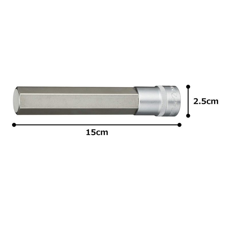 TONE Ultra Long Hexagon Socket 4H-22L150 Insertion Angle 1/2 inch