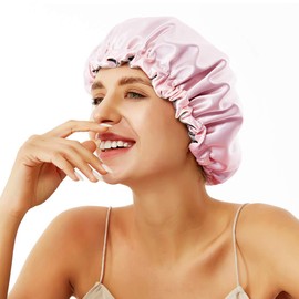 ELIHAIR, Capucha de Seda para Dormir de Noche para Mujeres y niñas, Doble Cara de satén, se Adapta a Todos los Estilos