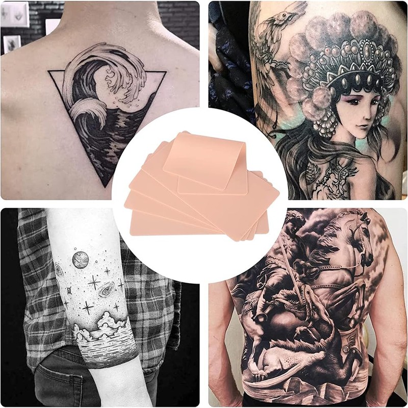 サムコス タトゥー練習スキン 10枚 シリコン プラクティス 練習用 空白 両面スキン 偽肌タトゥーキット 初心者