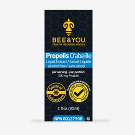 BEE and YOU Propolis Pure Liquid Extract – Alcohol Free – Soluble in Drinks - High Potency - 200 mg Bee Propolis per serving- High Potency - Zero Sugar - Zero Calorie - Supports Healthy Immune System - Antioxidants, Keto, Paleo, Gluten-Free, 1 Fl Oz (1 P