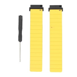 Silicone Replacement Watch Band Adjustable Magnetic Silicone Watch Strap for Hiking for Garmin Forerunner 955 Black Yellow