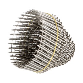 TINVHY 1-3/4 Inch 1200 Count Stainless Siding Nails Ring Shank Small Cap Coil Stud