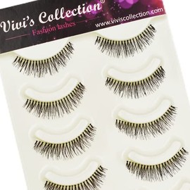 Vivis False Eyelashes 5 Pairs Lashes Short Natural Small Faux Mink Volume Hand-made Dramatic Fake Eye Black Soft for Various Makeups - 111s