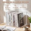 Suzile Scalloped Acrylic Magazine File Holder, 3-Compartment 4mm Thick, Clear