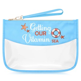 Ocean Themed Gifts for Women Blue Makeup Bags with Zipper Cruise Ship Themed Gifts Girls Weekend Gifts for Beach Cosmetic Travel Bag Organizer Sea Lover Gifts for Sister Daughter