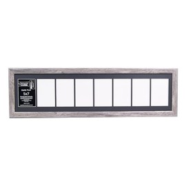 Creative Letter Art 8 Opening Driftwood Picture Frame with Glass to hold 5 by 7 inch Photographs including 10x40-inch Black Mat Collage