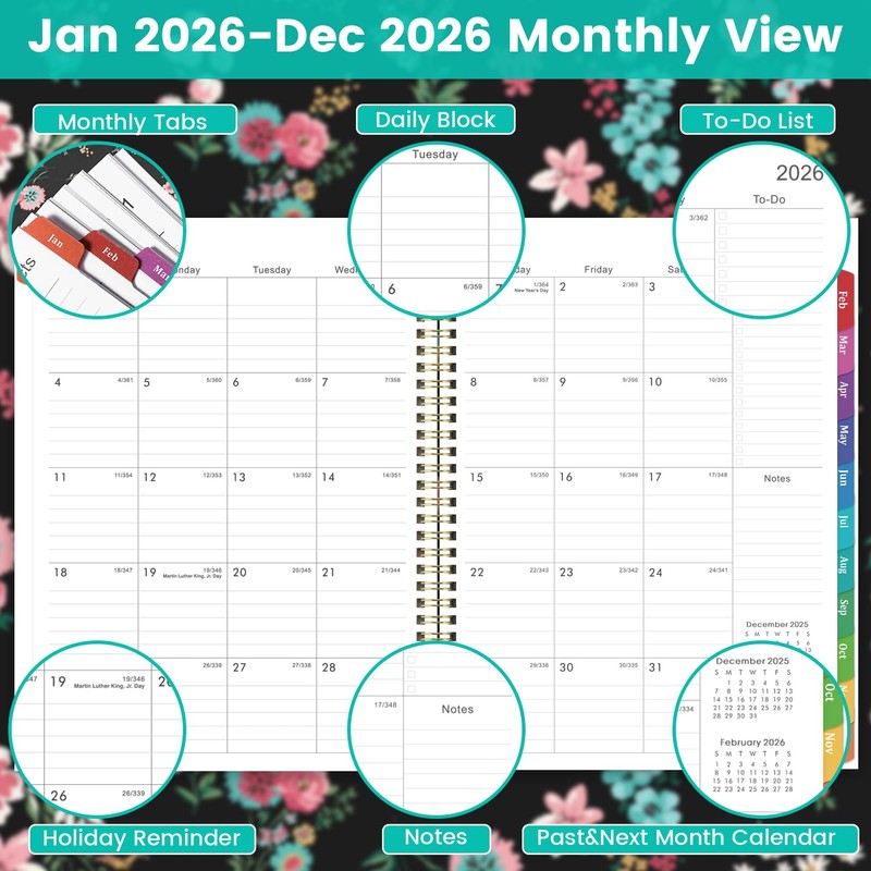2026 Planner - Planner 2026 Weekly and Monthly, January 2026