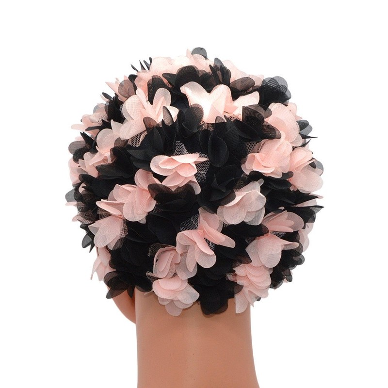 Medifier Lace Vintage Swim Cap Floral Petal Retro Style Bathing