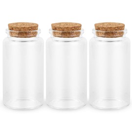 3PC100ML Empty Glass Jars with Cork Stoppers for DIY Art Crafts Projects Decoration Party Supplies and Wedding Party Favors for DIY Art Crafts Projects Decoration Party Supplies Wedding