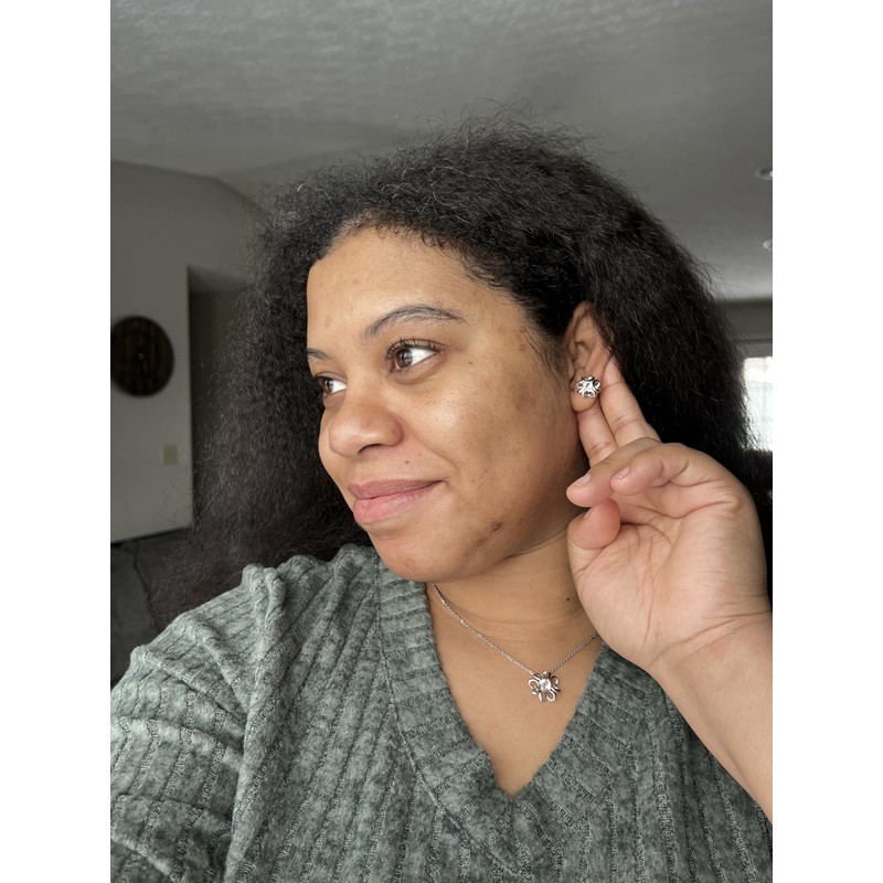 Cate & Chloe Alexis 18K White Gold Stud Flower Earrings