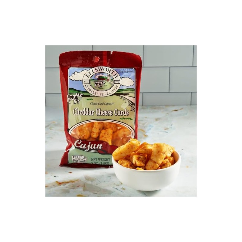Ellsworth Cajun Cheddar Cheese Curds, 5OZ, 12 Pack