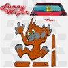 Quattroerre 1249 Funny Wipers Rear Window Car Stickers, Monkey