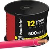 12 Solid Building Wire, Red, 500-Ft.
