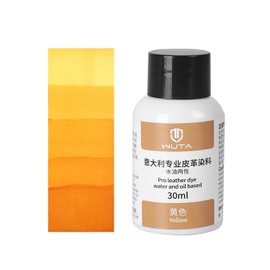 WUTA Leather Dye Professional Permanent Dye for Coloring Uncoated Vegetable Tanned Leather(30ml Yellow)